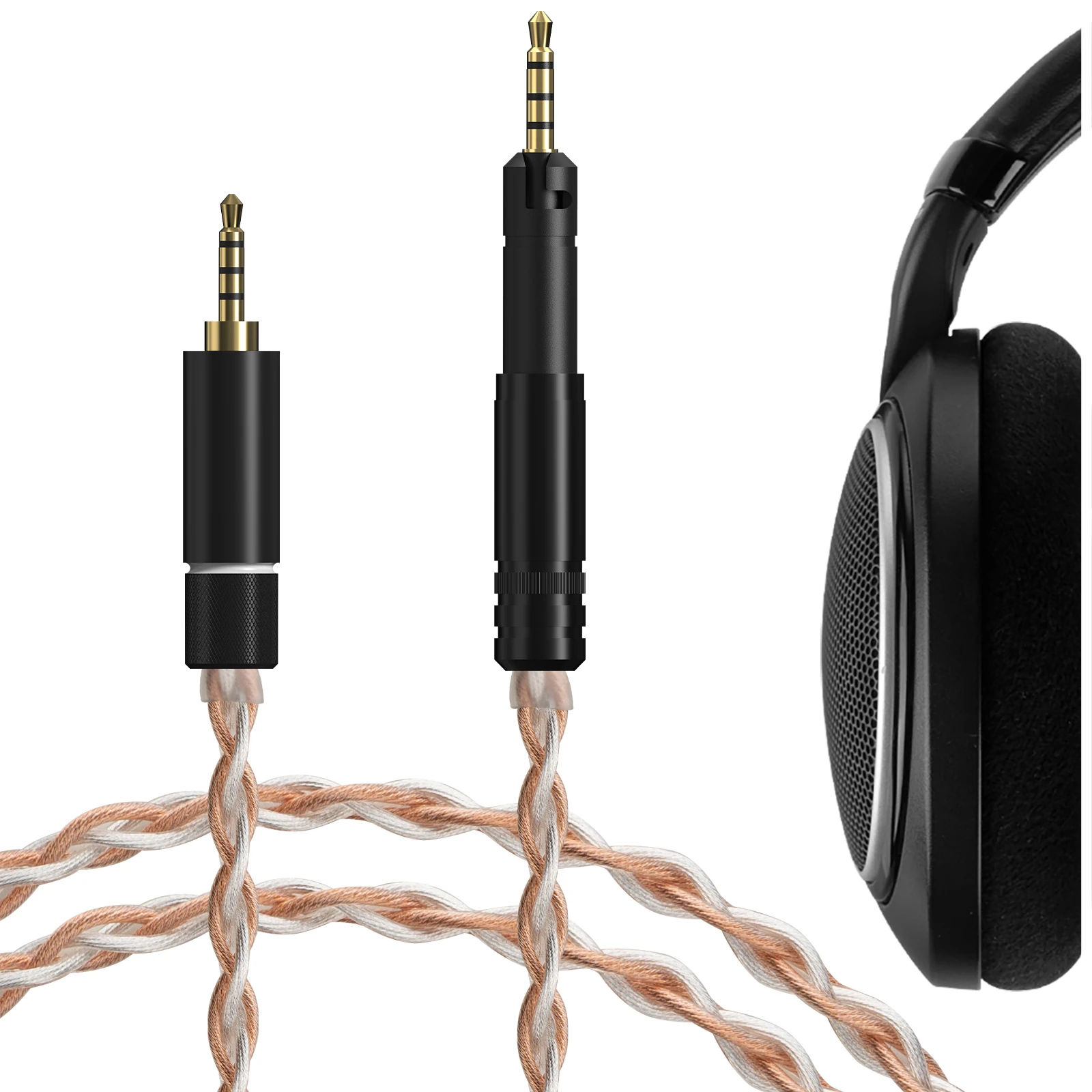 Cavo Audio Misto Geekria Apollo 5N Rame Argento Compatibile Con Sennheiser Hd-599 579 569 559 558 Hd-560 S