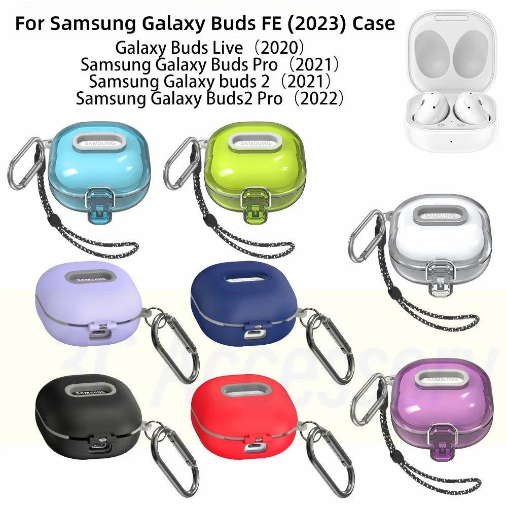 Per Samsung Galaxy Buds Fe(2023)/Live/Pro/2 Cover Switch Lock Buckle Design Protezione Anticaduta Capa Per Samsung Galaxy Buds Fe 2023