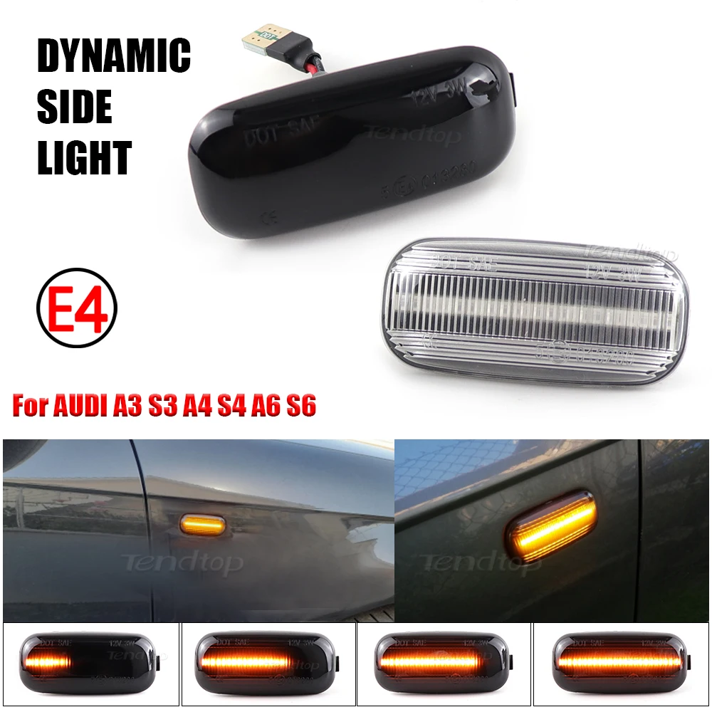 2Pcs Led Lampeggiante Indicatore Di Direzione Laterale Indicatore Di Direzione Auto Tuning Light Per Audi A3 S3 8P A4 B6 B8 B7 S4 Rs4 4F A6 C6 S6 C5 C
