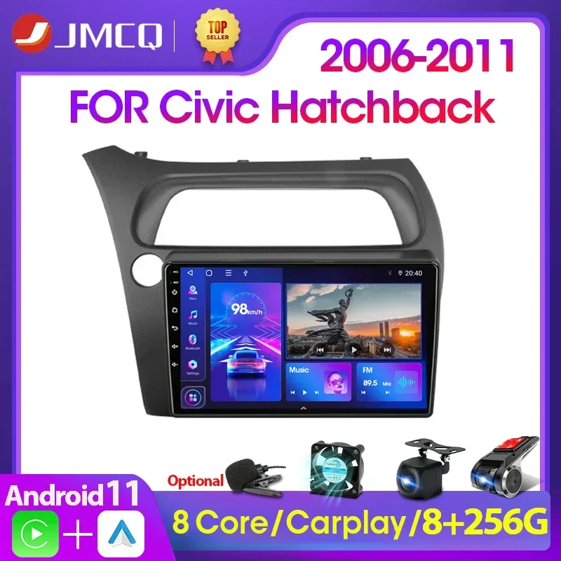 Jmcq 2Din Android11 Autoradio Multimidia Lettore Video Autoradio Per Honda Civic Hatchback 2006-2011 Carplay 2 Din Dvd Head Unit