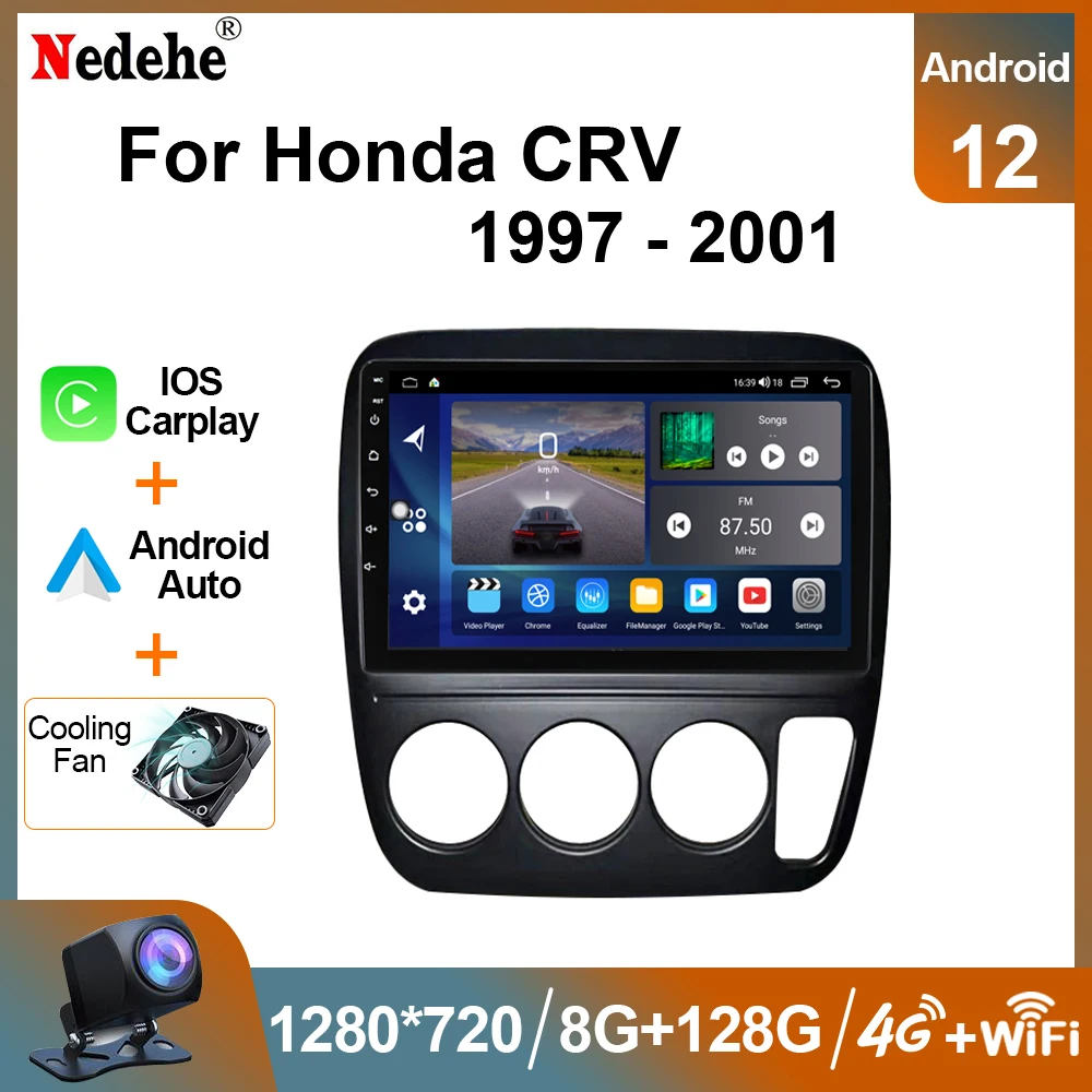 2 Din Autoradio Stereo Android Auto Per Honda Crv Cr-V 1995 1996 1997 1998 1999 2000 2001 Lettore Video Multimediale Unità Principale Gps