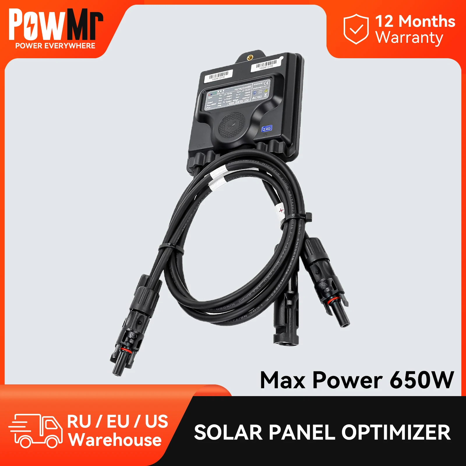 Powmr 650W Solar Pv Optimizer Per Pannello Mppt Supporto Di Monitoraggio In Tempo Reale 1000V 1500V 1/2Pc