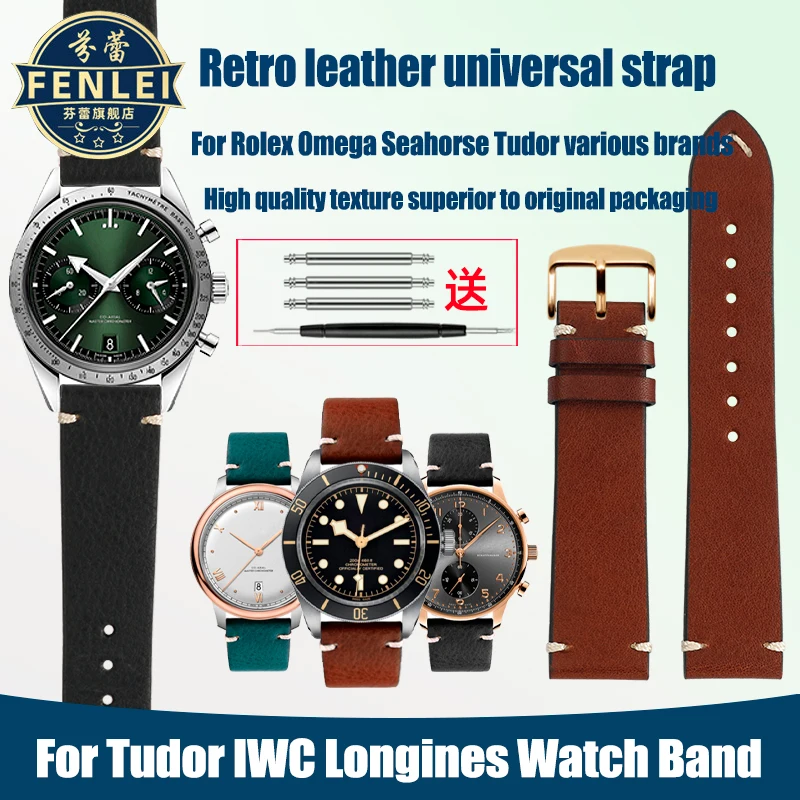 Per Rolex Omega Tudor Iwc Cinturino In Pelle Vintage 19Mm 20Mm 22Mm Cinturino Casual Cinturino Intelligente Cinturino Morbido Opaco Accessori