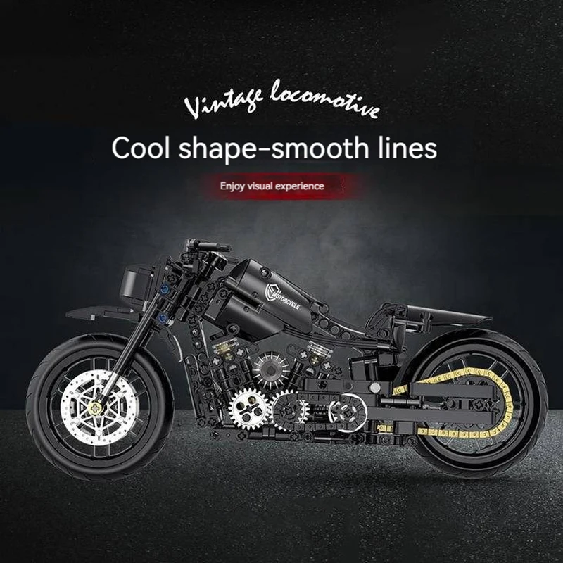 2023 Technical Motorcycle Building Blocks Mattoni Duke Harleys Moto Racing Car Assemblare Modello Moc Vehicle Toys For Kids Gift