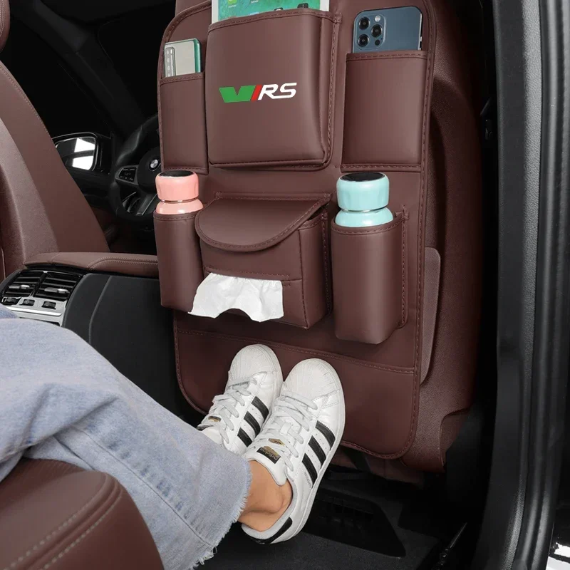 Per Skoda Vrs Rs Octavia Fabia Rapid Superb Karoko Scala Car Seat Organizer Seat Back Storage Bag Anti-Kick Pad Accessori Auto