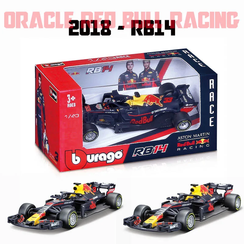 Bburago 1:43 Red Bull Racing Tag Heuer Rb14 2018 #33 Verpunpen Alloy Luxury Vehicle Diecast Cars Model Toy Collection Gift