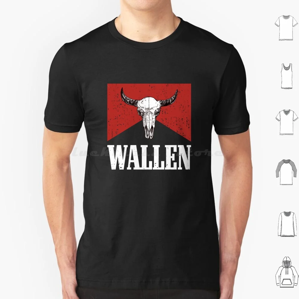 Cowboy Wallen T Shirt Big Size 100% Cotone Cowgirl Western Country Music Cowboy T Country Wallen Bullhead Wallen The Bull Red