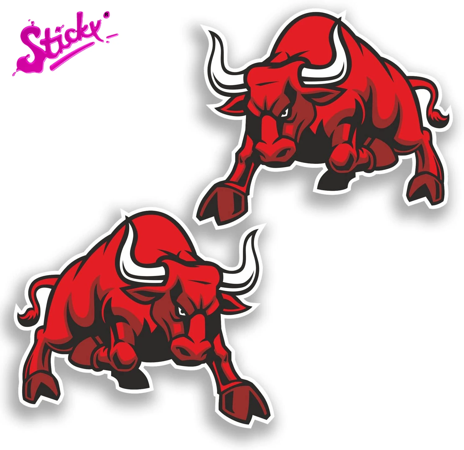 Sticky Red Angry Spanish Bull Vinyl Stickers Decalcomania Decor Ipad Laptop Car Helmet Gift Moto Off-Road