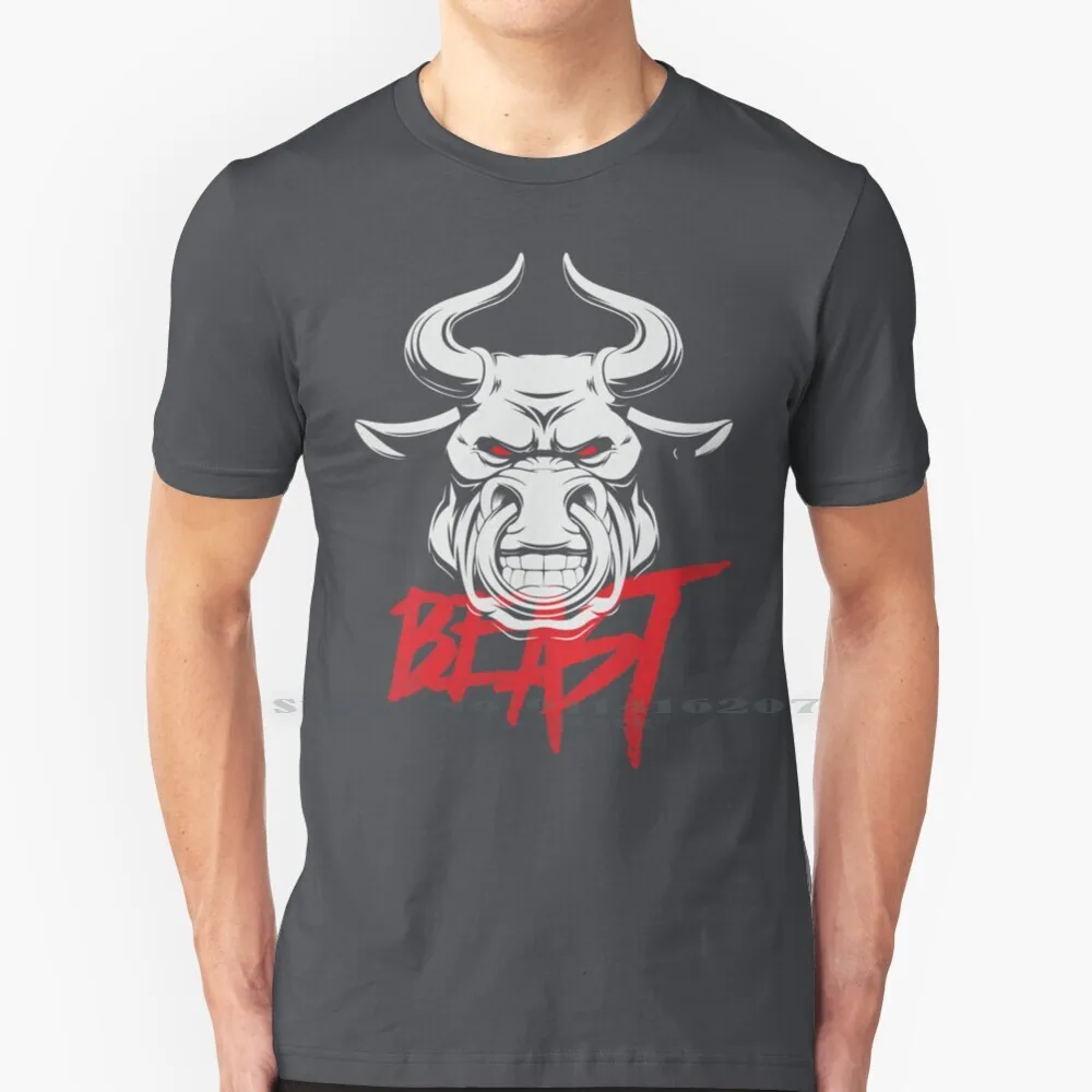Raging Bull T Shirt 100% Puro Cotone Bull Beast Mad Red Sport Rage Animal Art Tipografia Grunge Otone Zero One Gym