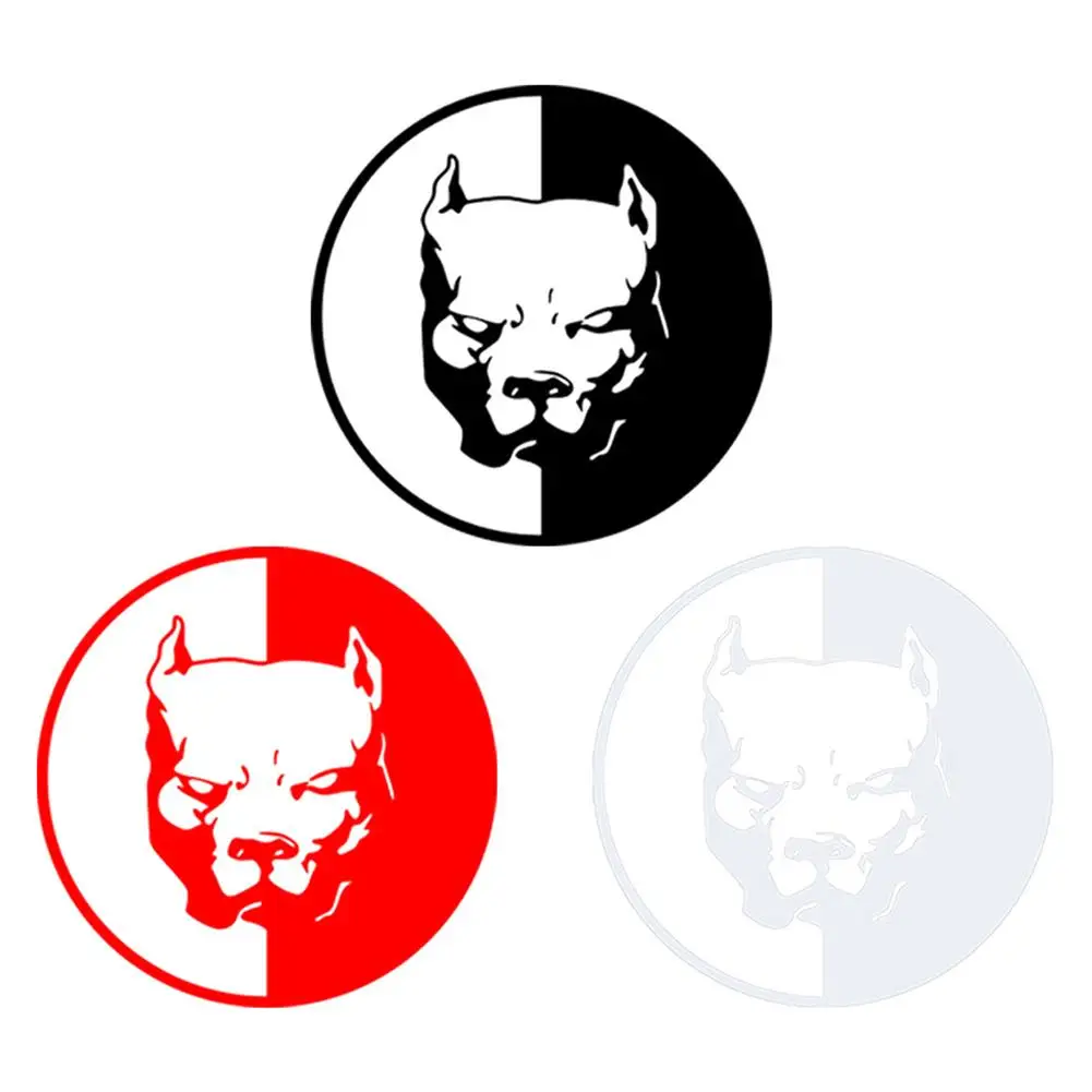 12*12Cm Bull Dog Head Car Sticker Cartoon Cool Bulldog Car Decal Decor Bk Materiale Dog Pit Bull Funny Car Sticker Nero Rosso