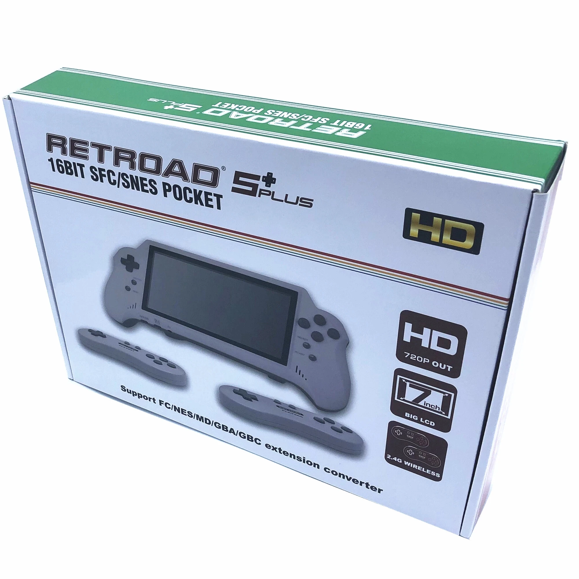 Super Hd Output Snes Retro Hd 7 Pollici Console Di Gioco Portatile 16Bit Hdmi Ultra Snes Pocket Retroad 5Plus 2.4G Controller Wireless