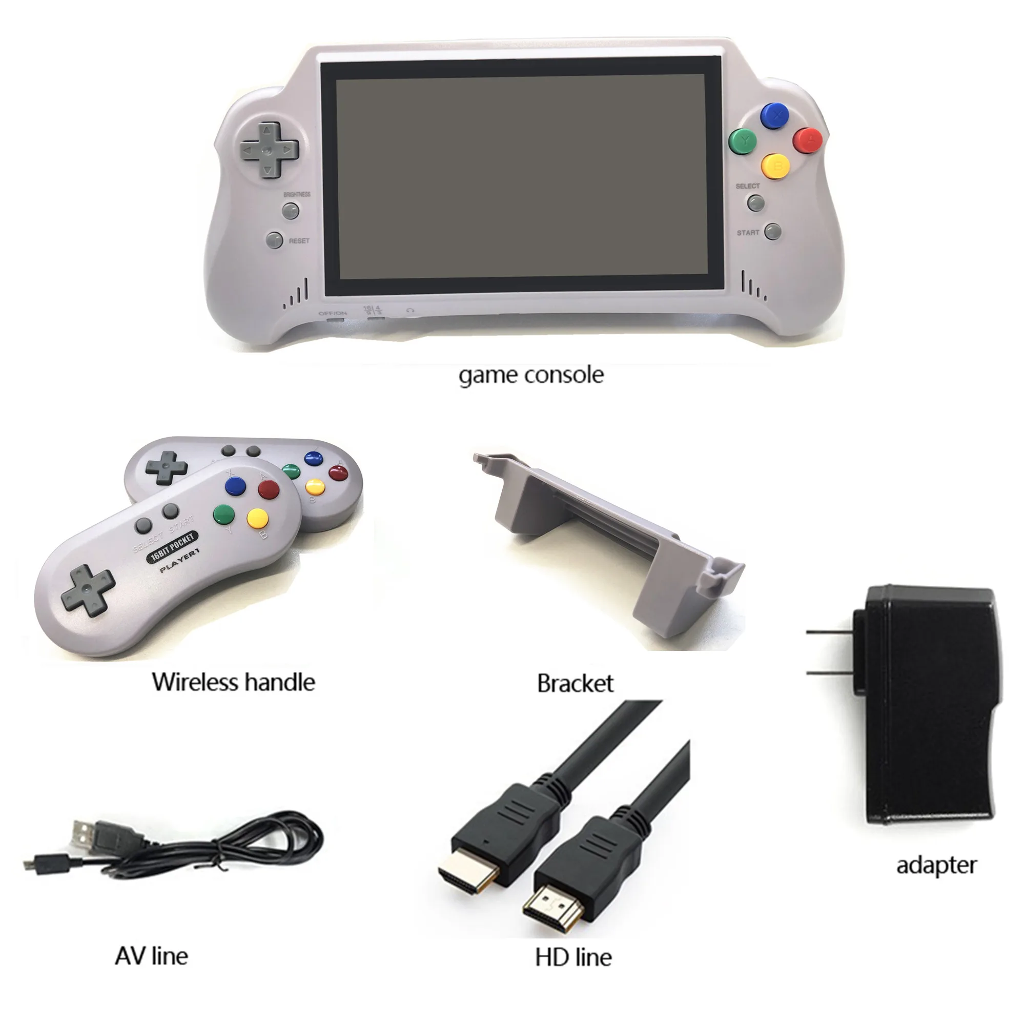 Super Hd Output Snes Retro Hd 7 Pollici Console Di Gioco Portatile 16Bit Hdmi Ultra Snes Pocket Retroad 5Plus 2.4G Controller Wireless