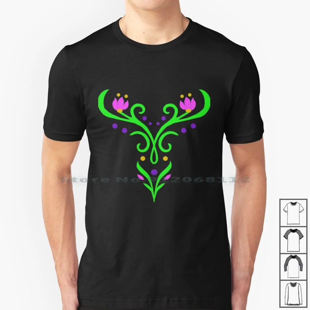 Anna Rosemaling T Shirt 100% Cotone Principessa Anna Arendelle Elsa Krimaloff Sven Olaf