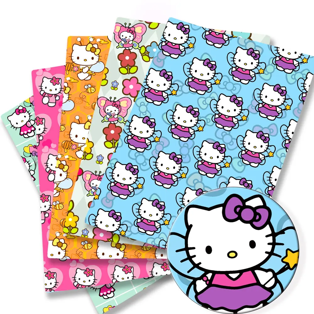 Hello Kitty Christmas Sanrio Cartoon Cotton Fabric Patchwork Tissue Kid Home Textile Cucito Doll Dress Curtain Cotton Fabric