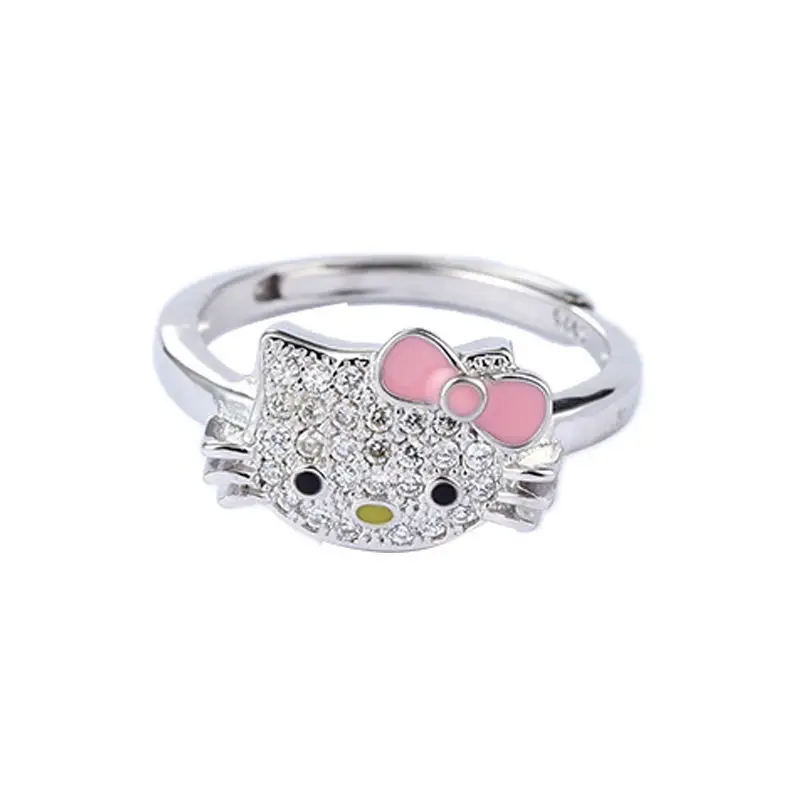 Sanrio Hello Kitty Women Rings Anime Cartoon Girl Rings Cinnamoroll Kitty Apertura Regolabile Charm Jewelry Ragazze Regali Per Studenti
