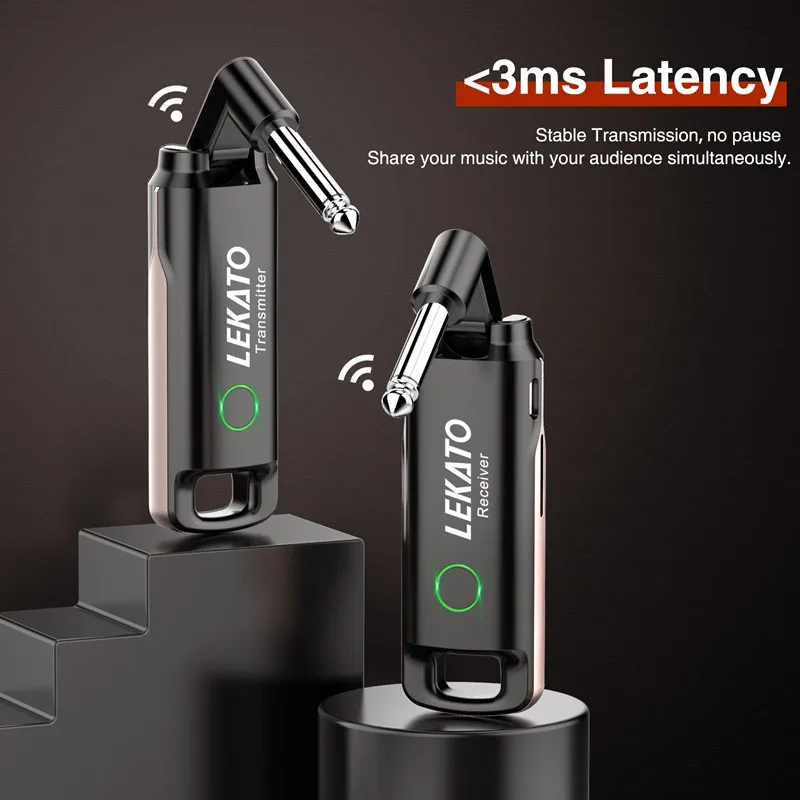 Lekato Ws-70 Wireless Guitar System Incorporato Ricaricabile 70 Canali Wireless Guitar Trasmettitore Ricevitore Per Chitarra Elettrica