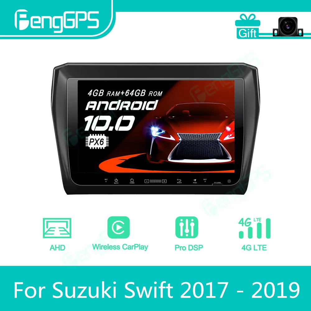 Per Suzuki Swift 2017 2018 2019 Android Autoradio Stereo Lettore Multimediale 2Din Autoradio Navigazione Gps Px6 Display Schermo