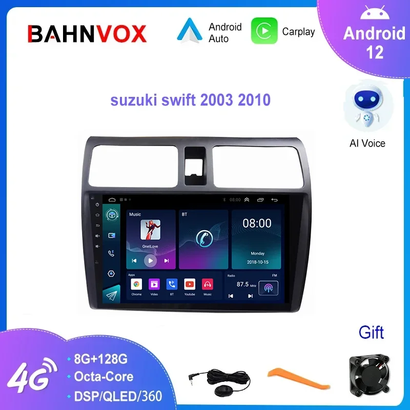 9 "Android 12.0 Autoradio Per Suzuki Swift 2003-2010 Lettore Multimediale Navigazione Gps Stereo Autoradio Head Unit Carplay 2Din