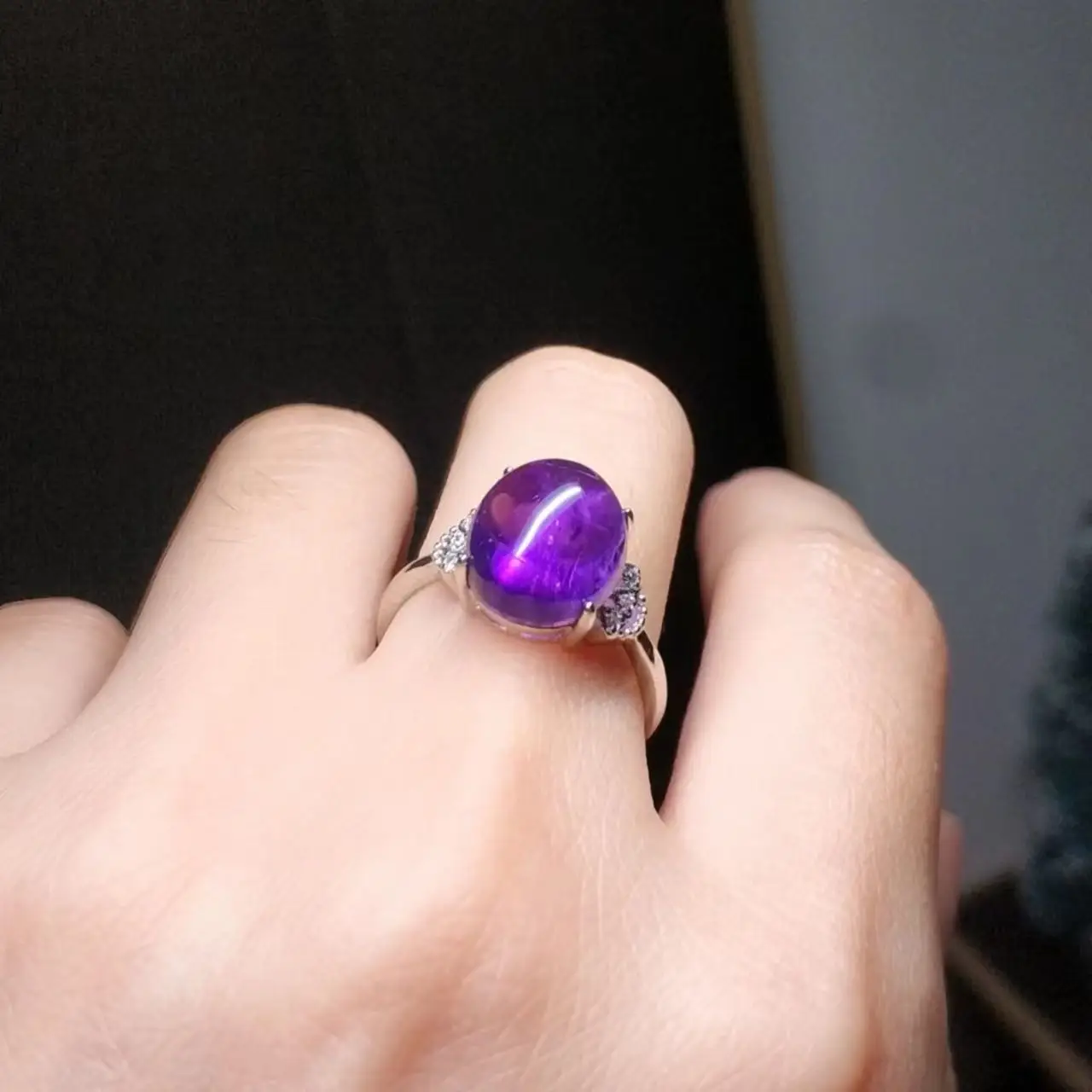 1Pcs/Lot Natural Amethyst Ring Female Crystal Noble Purple Charm Gem Multiple Styles Jewelry Amulet Grace Taki Woman'S Gift