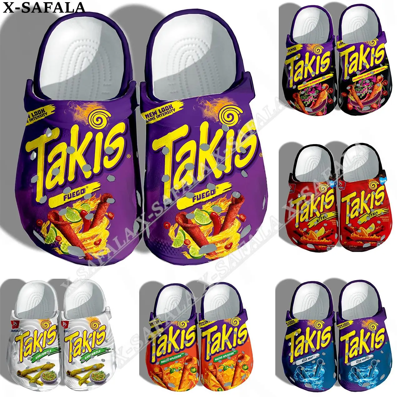 Chips Divertenti Taki Food Snack Stampa 3D Uomo Donna Zoccoli Classici Pantofole Scarpe Eva Ligtweight Sandali Summer Beach Outdoor-2