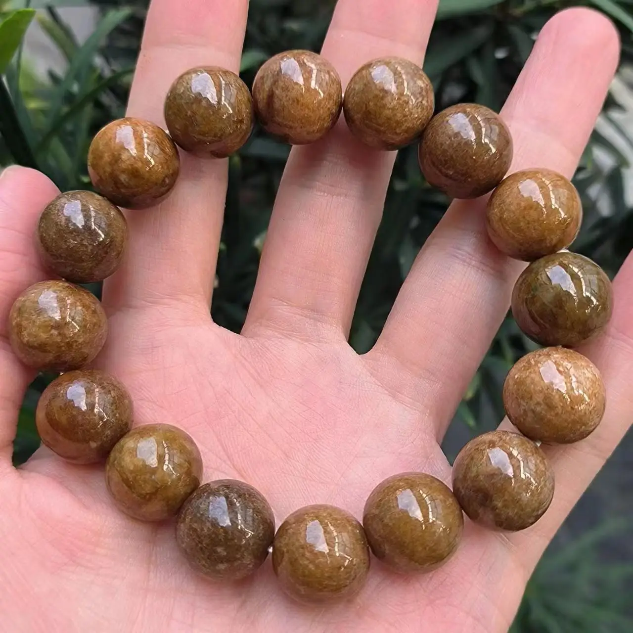 1 Pz/Lotto Naturale A Grade Jade Yellow Giadeite Single Circle Bead Bracciale Uomo Donna Coppie Stile Accessori Gioielli Etnico Taki