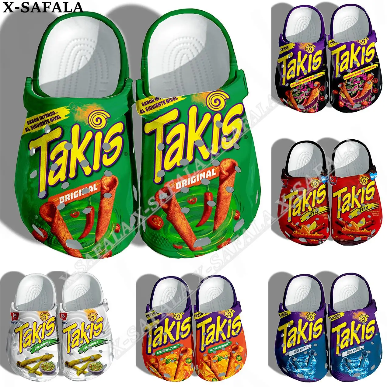 Chips Divertenti Taki Food Snack Stampa 3D Uomo Donna Zoccoli Classici Pantofole Scarpe Eva Ligtweight Sandali Summer Beach Outdoor-3