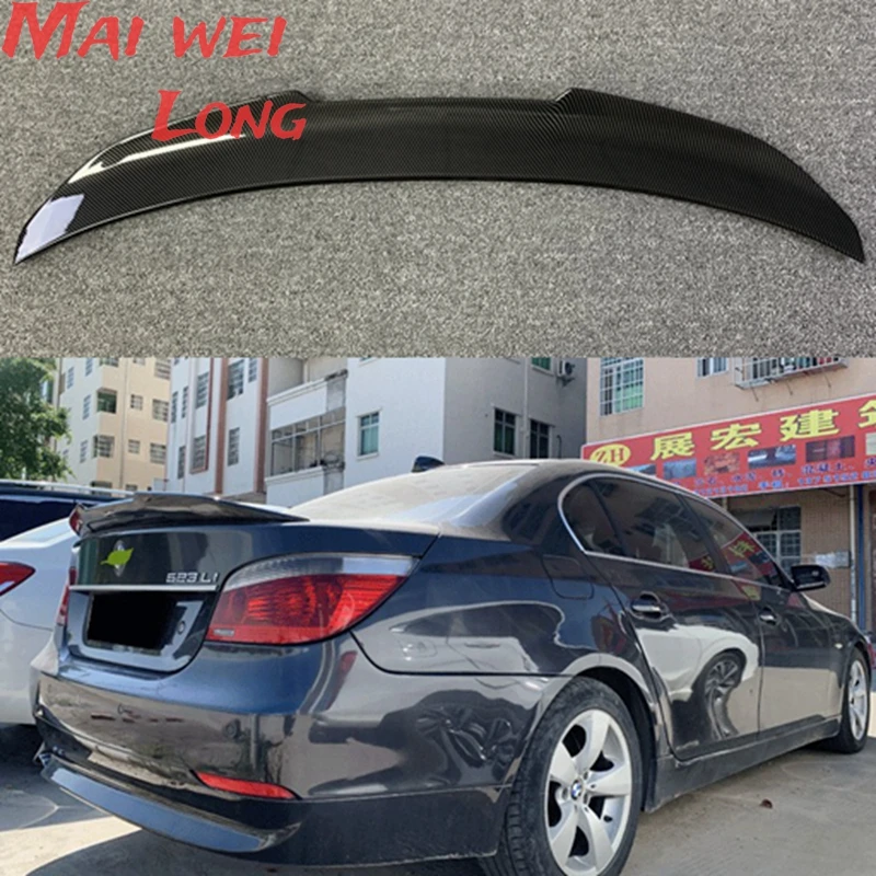 Per E60 M5 Car Rear Trunk Spoiler Wing Per Bmw Serie 5 E60 M5 2004 - 2009 In Fibra Di Carbonio Posteriore Tronco Boot Coperchio Lip Wing Spoiler