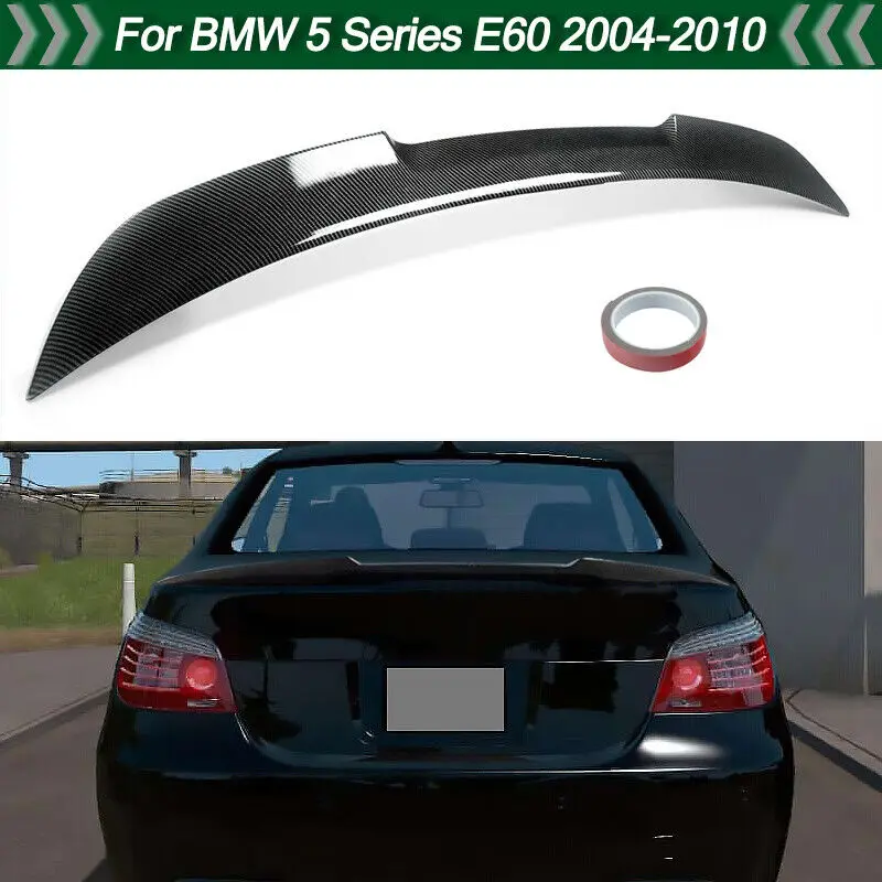 Per Bmw E60 535I 550I 2004-2010 Highkick M4 Style Trunk Spoiler Wing Carbon Look