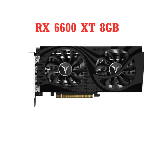 Yeston Rx 6600 Xt 8G D6 Ga Scheda Grafica Da Gioco Con Memoria 8G/128Bit/Gddr6 2 Ventole Di Raffreddamento Backplate In Metallo 3 * Dp + Porte Di Usci
