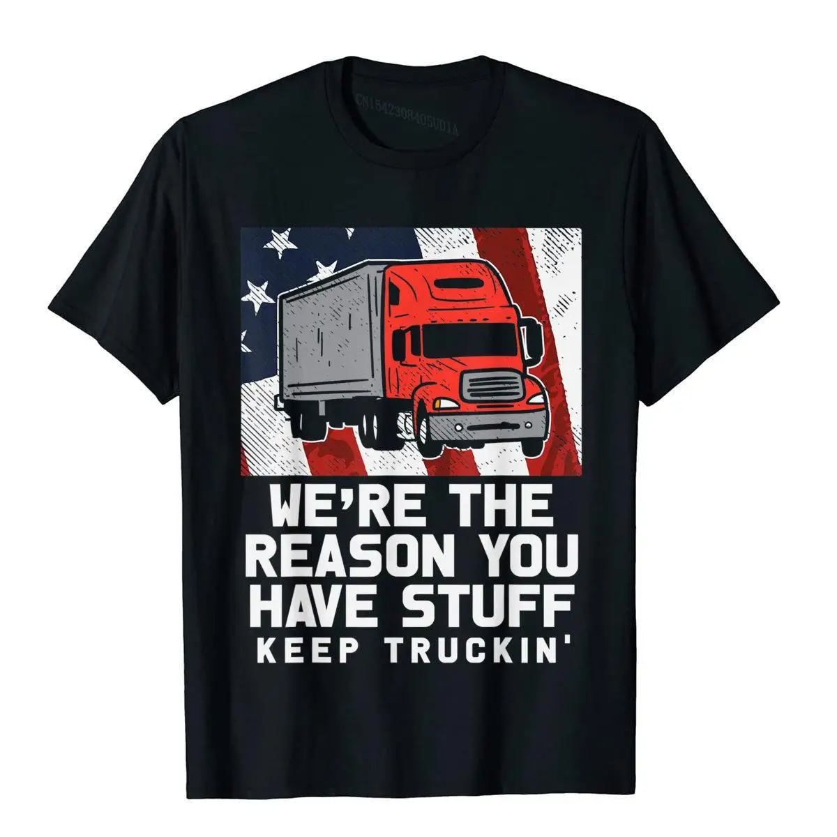 Motivo Roba Keep Truckin Usa Flag Truck Trucker Driver T-Shirt Cotton Men Top T-Shirt Stile Cinese Tees Designer High Street
