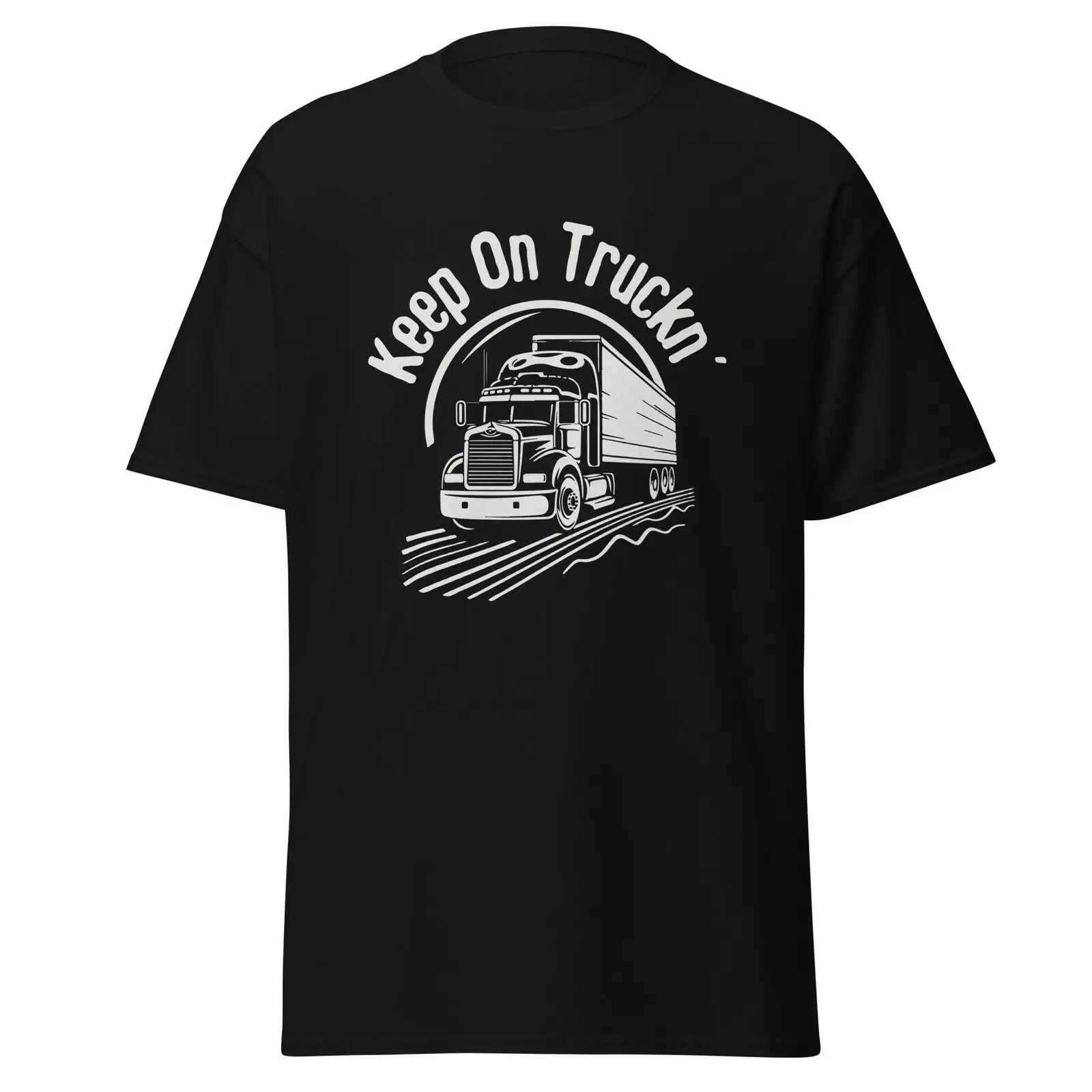 T-Shirt Camionista Keep Truckin Idea Regalo Per Camionista Semi Truck Driver Tee Maniche Lunghe O Corte