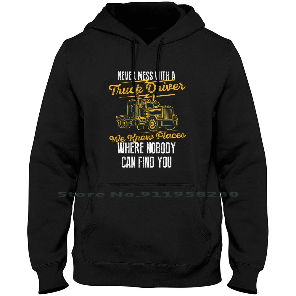 Truck Driver Uomo Donna Felpa Con Cappuccio Pullover Maglione 6Xl Big Size Cotton Truck Driver Truck River Ruck Know Iver Ora We