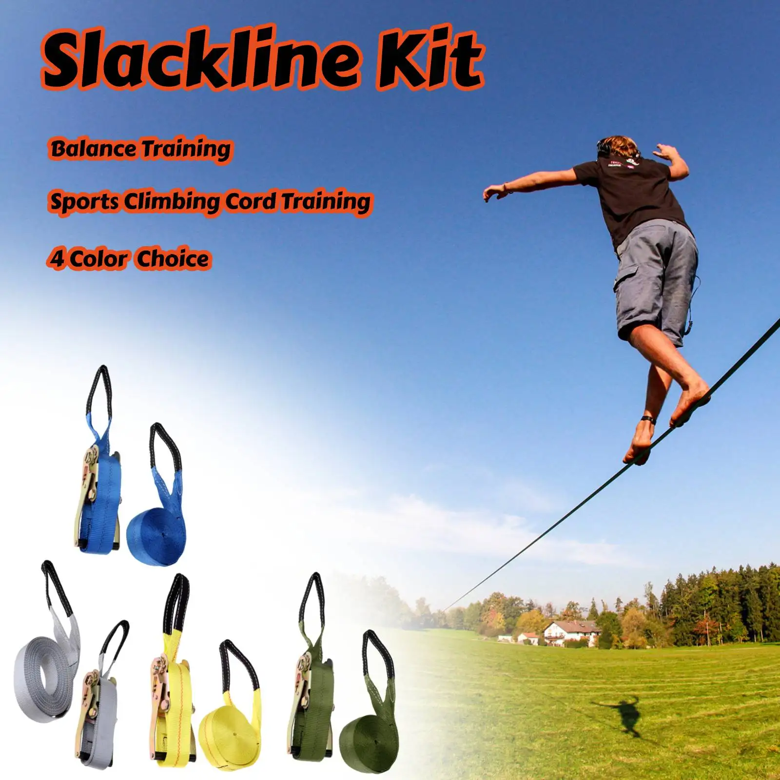 Slack Line Kit Corda Stretta Balance Training Sport Arrampicata Cord Training Slacklines Balance Band Training Exercise Yoga