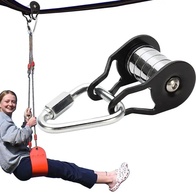 Puleggia Slider Slackline Puleggia A Fune Scorrevole In Acciaio Per Slackline Forte Cuscinetto Di Carico Puleggia Robusta Con 5Rollers Forniture Per L