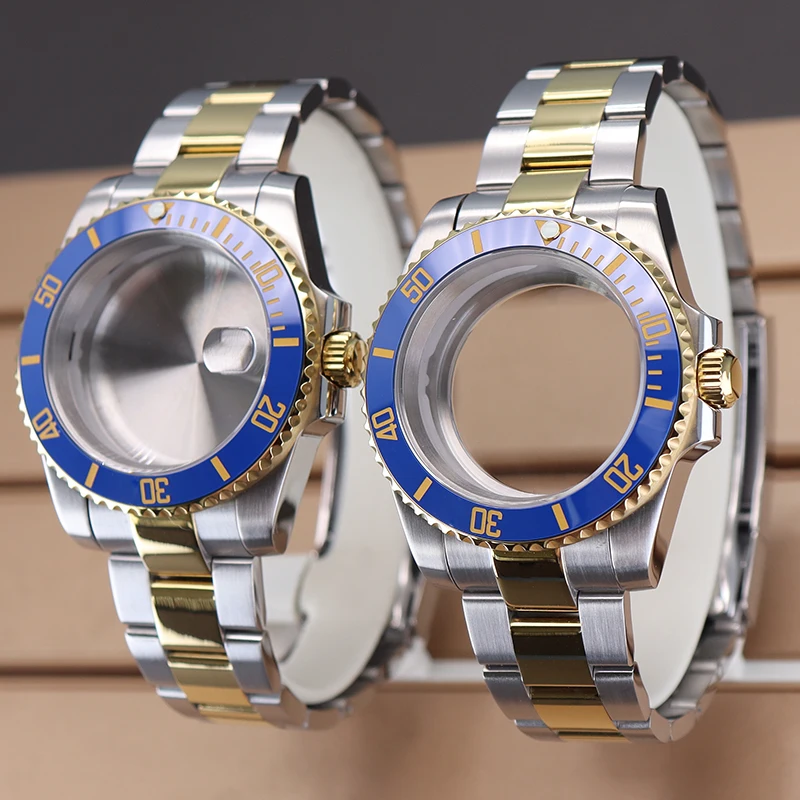 Gold 40Mm Submariner Watch Nh34 Nh35 Nh36 Miyota 8215 Eta 2824 Custodie Per Movimento 20Mm Cinturini Parti Per Seiko 28.5Mm - 30Mm Dial
