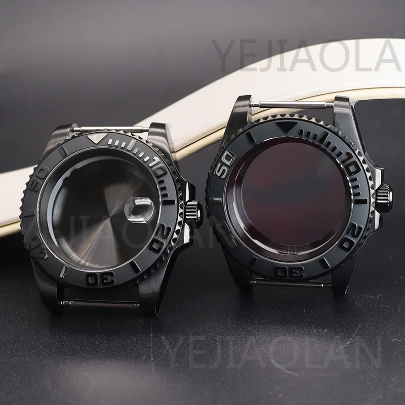 40Mm Black Yacht-Master Men Watch Case Parts Per Seiko Nh34 Nh35 Nh36 Nh38 Eta 2824 Miyota 8215 Movimento 28.5Mm Dial Submariner