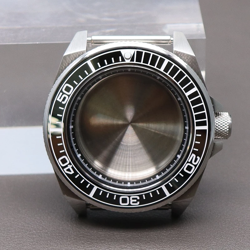 Cassa Dell'Orologio Modificata Seiko Samurai Diving Per Seiko Nh34 Nh35 Nh36 Nh38 Movimento 28.5Mm Quadrante Cornice In Ceramica Inserto Vetro Zaffiro