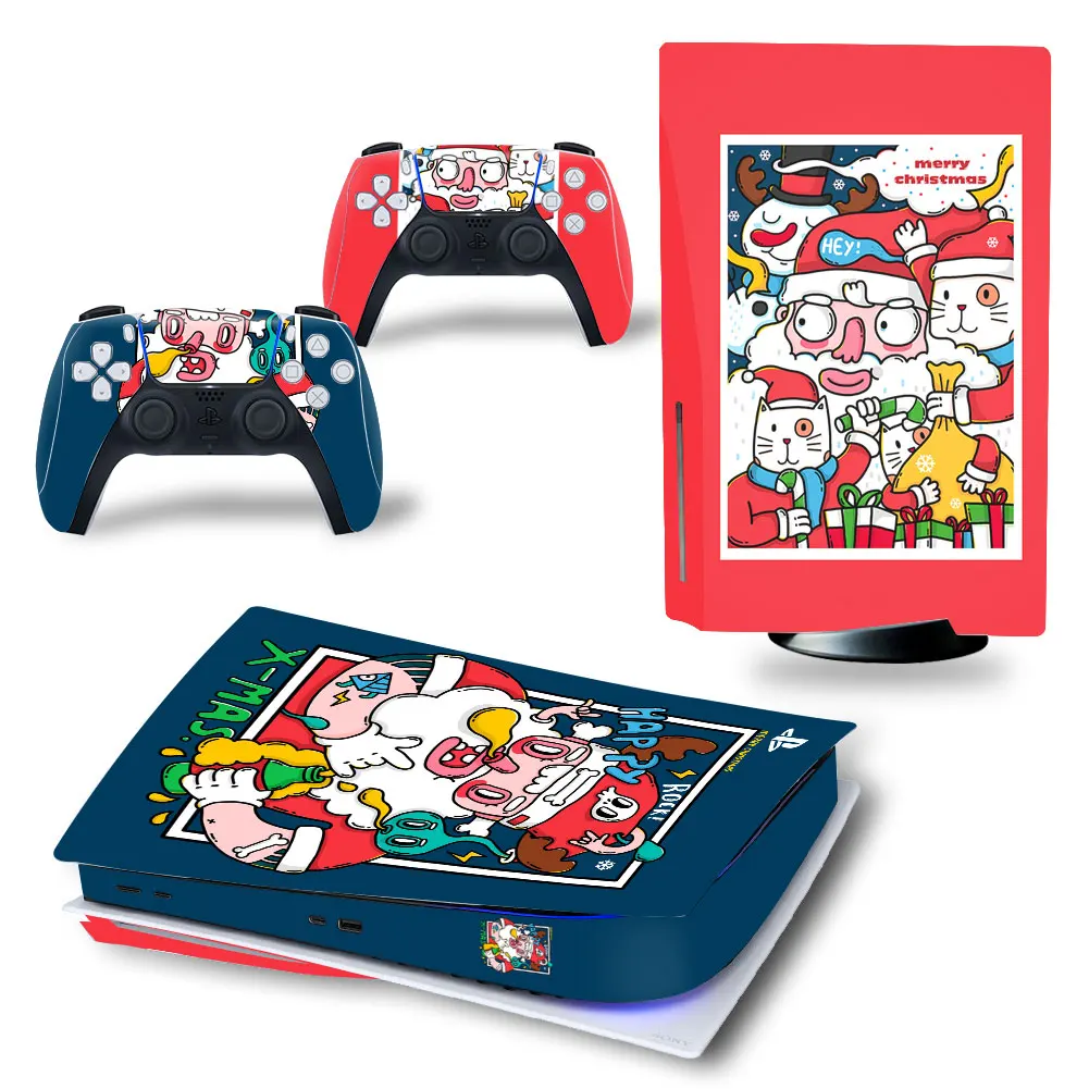 Buon Natale Regali Ps5 Standard Disc Skin Sticker Decalcomania Per Console Ps5 E 2 Controller Ps5 Disk Skin Vinyl