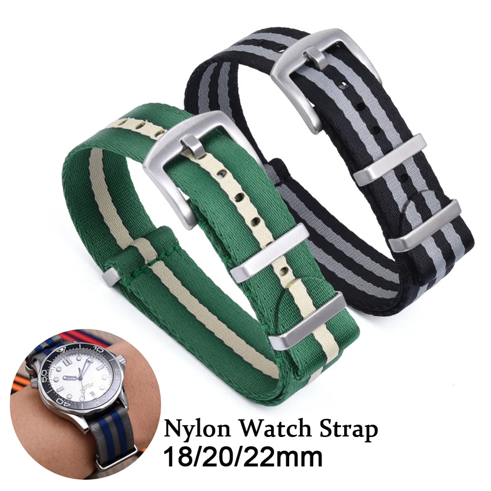 Cinturino In Nylon 18Mm 20Mm 22Mm Per Seiko Sport Military Per Samsung Galaxy Watch3/4/5 Band Per Omega 007 Per Bracciale Seamaster 300