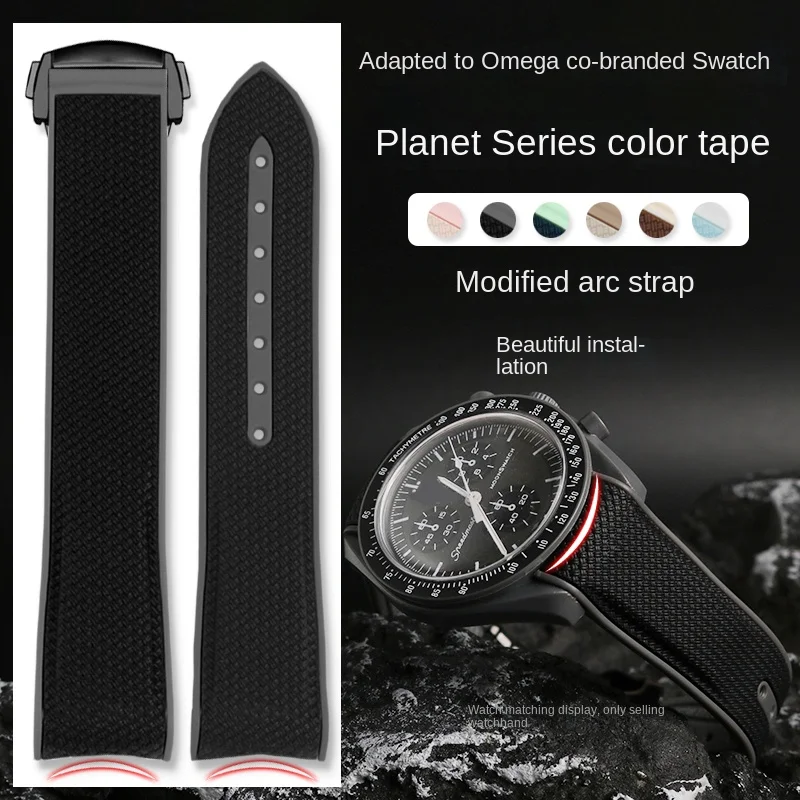Adatto Per Cinturino In Silicone Omega Swatch Co Branded Planet Series New Seamaster 300 Seiko Color Contrast Fashion Waterproof