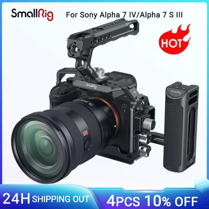 Smallrig Full Dslr Cage Per Sony Alpha A7Iv A7 Iv / Alpha 7S Iii Advanced Cage Kit L-Staffa Piastra Di Base Per Sony A7Iv A7M4 3669