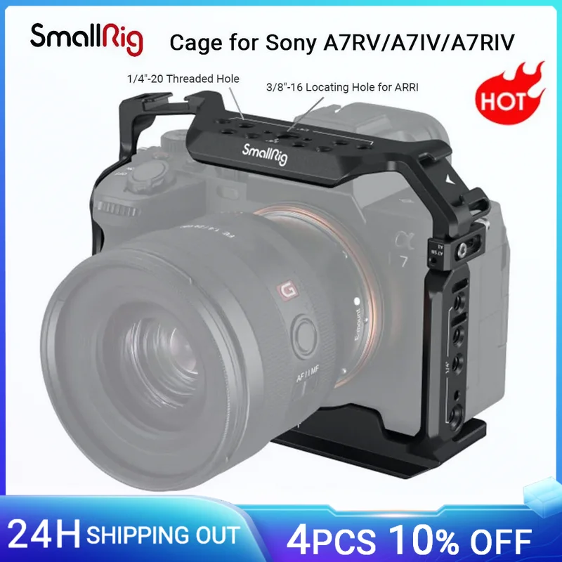 Smallrig A7M4 A7 Iv Full Dslr Camera Cage Per Sony Alpha A7Iv A7 Iv / Alpha 7S Iii Advanced Cage Kit L-Staffa Piastra Di Base-3667B