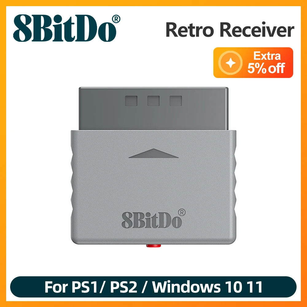 Ricevitore Retrò 8Bitdo Per Ps1 Ps2 E Windows, Compatibile Con Controller Xbox, Controller Switch Pro E Ps5/Ps4