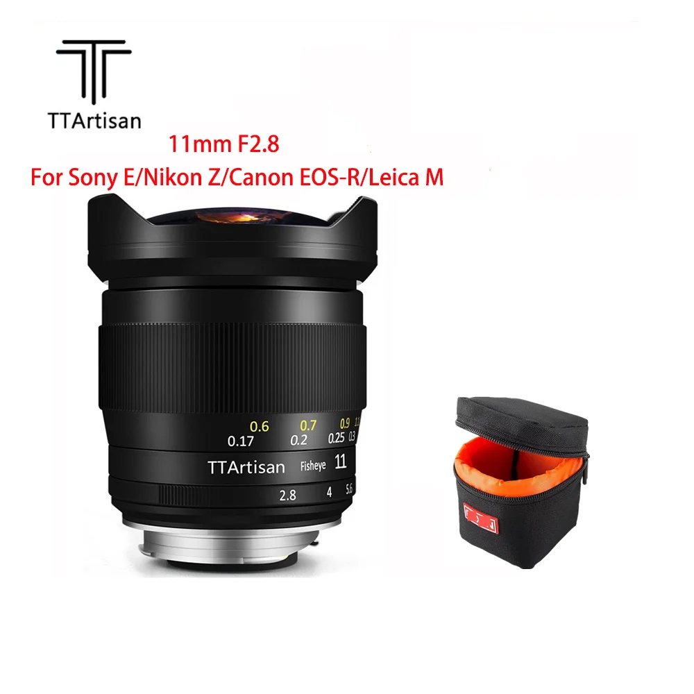 Obiettivo Fisheye Ttartisan 11Mm F2.8 Full Fame Per Fotocamera Sony E Mount A9 A7R Iv A7R Iii A7S Ii A7 Iii Nex-3 A6600 A6400 A6100 A6000