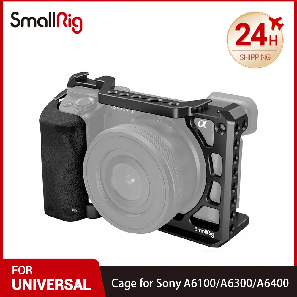 Smallrig Dslr Sony A6400 Gabbia Per Fotocamera Con Impugnatura In Silicone Per Sony A6100 A6300 A6400 Camera Cage Rig Cold Shoe 3164