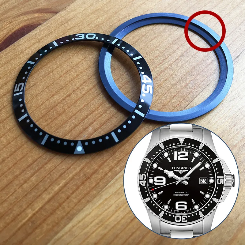 Lunetta Nottilucente In Acciaio Per Longines Hydroconquest 41Mm Strumenti Automatici Per Parti Di Orologi