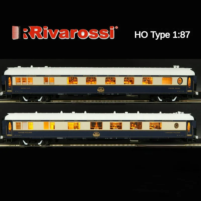 Ho Train Model 1/87 Rivarossi Hr4322 Orient Express Quarta E Quinta Generazione Dining Car Modello Di Treno A Due Auto Con Luci