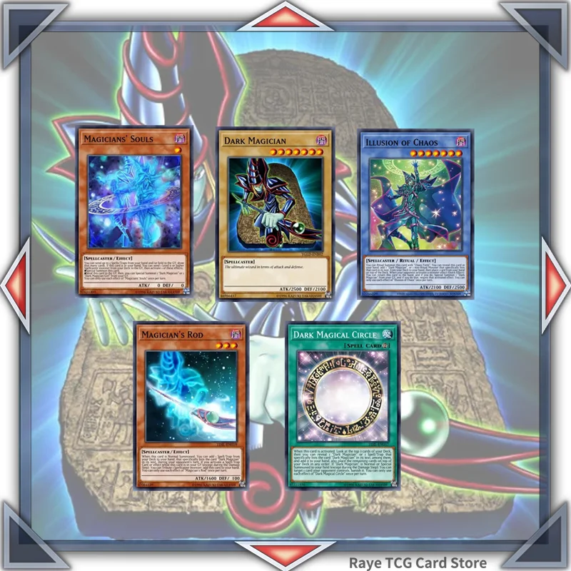 58 Pcs Dark Magician Yugioh Card Game Deck Easy Play Non Original Master Duel Mutou Yugi Diy Deck Md