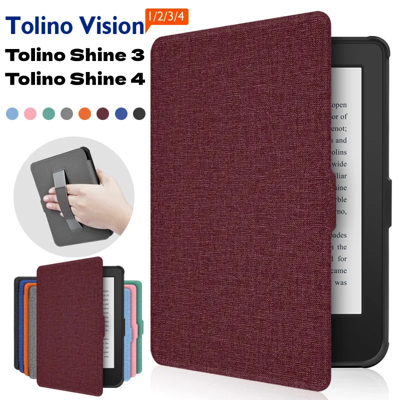 Custodia Magnetica Per Lettore Tolino Vision 1/2/3/4 Hd Cover Protettiva Per Tolino Shine 3/4 Shine4 2022 Ebook Hand Strap Smart Cover