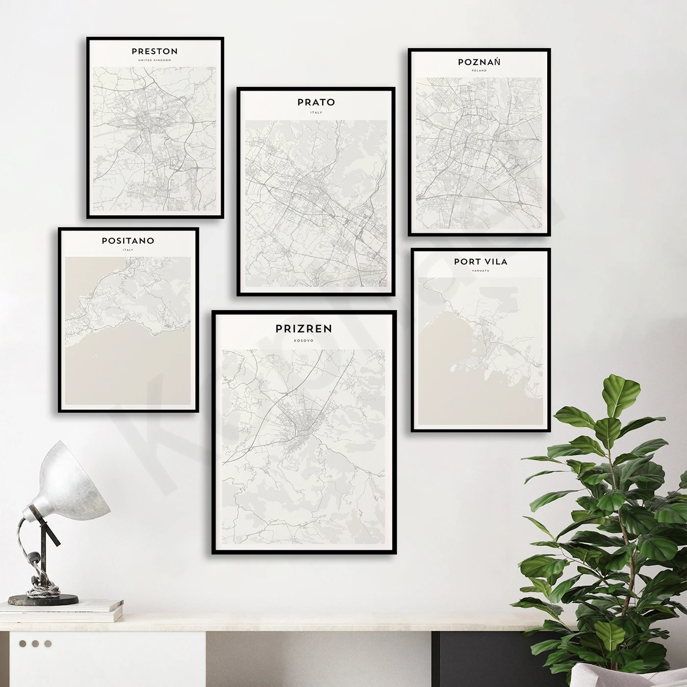 Puertocad. Puertoescondido.Prizren.Prishtina. Poster Della Mappa Della Città Del Porto Di Porto Di Porto Di Mia Fabbrica